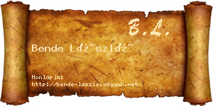 Bende László névjegykártya