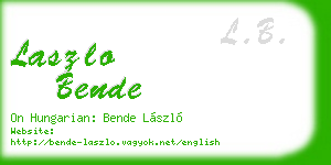laszlo bende business card